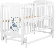 Дитяче ліжко Babyroom Giraffe маятник, відкидний бік DJMO-02 бук white